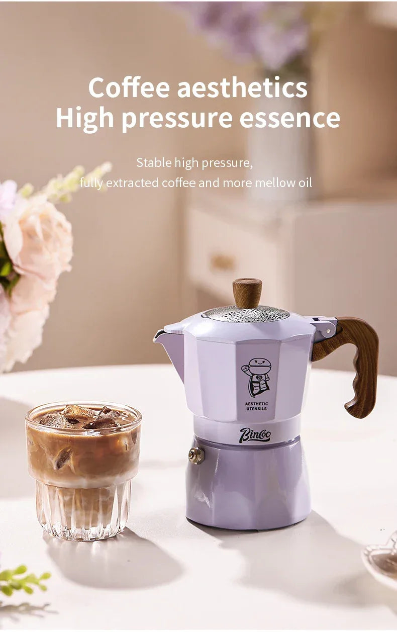 Double Valve Moka Pot Coffee Mocha Pot Set Espresso Moka Pot Electric Stove Heated Brewed Coffee Pot Italian Barista Tools 220v