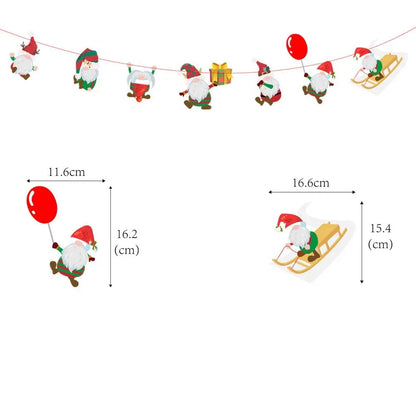 Christmas Banner Tree Ornaments Merry Decoration for Home 2025 Santa Claus Pendant Xmas Gifts New Year 2026 Flag Party Pulling