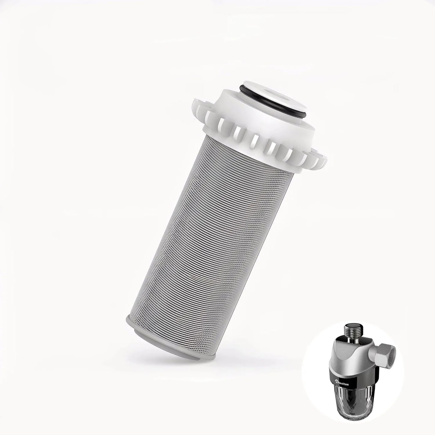 Wheelton SUS316L Stainless Steel Mesh WHT-P003 Replacement Prevent Limestone Hard Water Filter Impurities Soft Water 2 Pieces