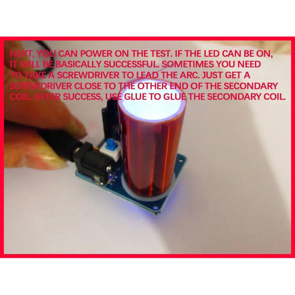 BD243 Mini Tesla Coil Kit Magic Props DIY Parts Empty Lights Technology Diy Electronics BD243C DIY Mini Tesla Coil Module