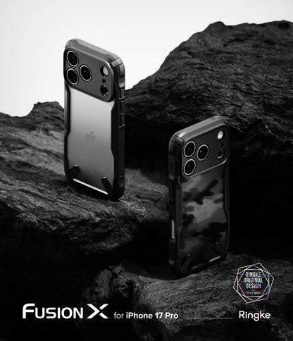 Ringke Fusion-X Compatible with iPhone 17 Pro Case Hard Back Shockproof Soft TPU Frame protector for iphone Cover