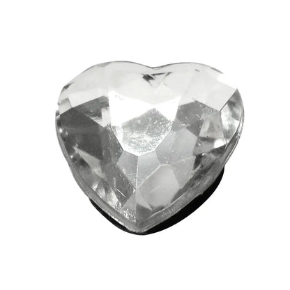 1PCS Bling Crystal PVC Shoe Charms Flower Heart Shaped Gem DIY Accessories Shoe Decorations Charms Transparent Diamond
