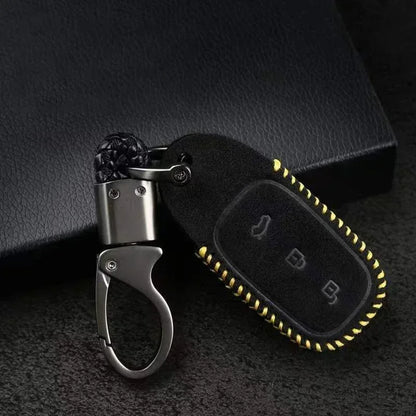 Metal Car Keychain Leather Rope Key Rings Keyring For Jeep Renegade Compass Wrangler Patriot Grand Cherokee Rubicon Accessories