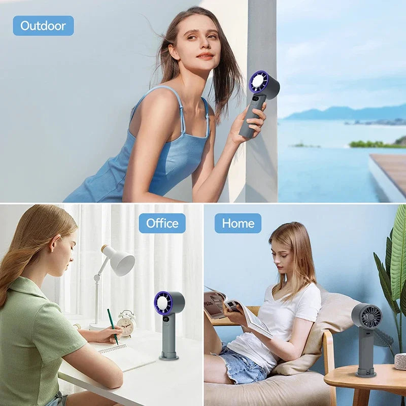 Xiaomi MIJIA Portable Fan Handheld 120 Speed Mini Bladeless Desktop Fan Rechargeable Instant Cooling With Ice Mode For Men Women