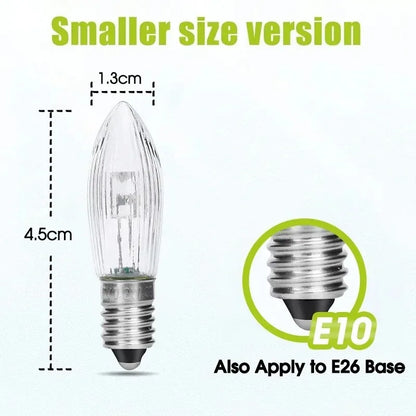 Warm-White E10 Tapered Candles Light Bulbs LED Replacement Bulbs for Lights Candle Arch Bathroom Kitchen Home Lamps Bulb Decor