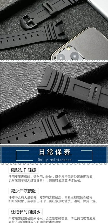 Silicone Sports Watch Band for Casio 3239 W-96H-1A W-96H-1B W-96H-2A W-96H-3A W-96H-4A2 W-96H-4A W-96H-9A Electronic Watch Strap