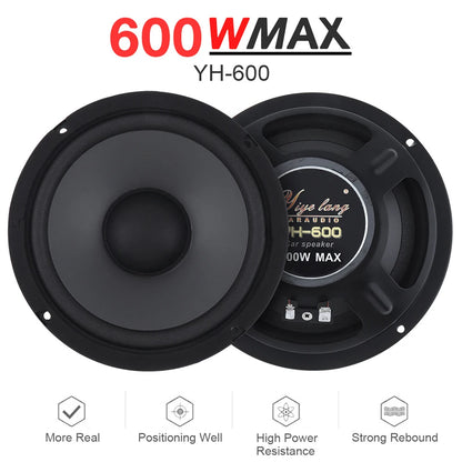 1pair 400/500/600W Car Speakers 2-Way Vehicle Door Subwoofer Car Audio Music Stereo Full Range Frequency Automotive Speaker