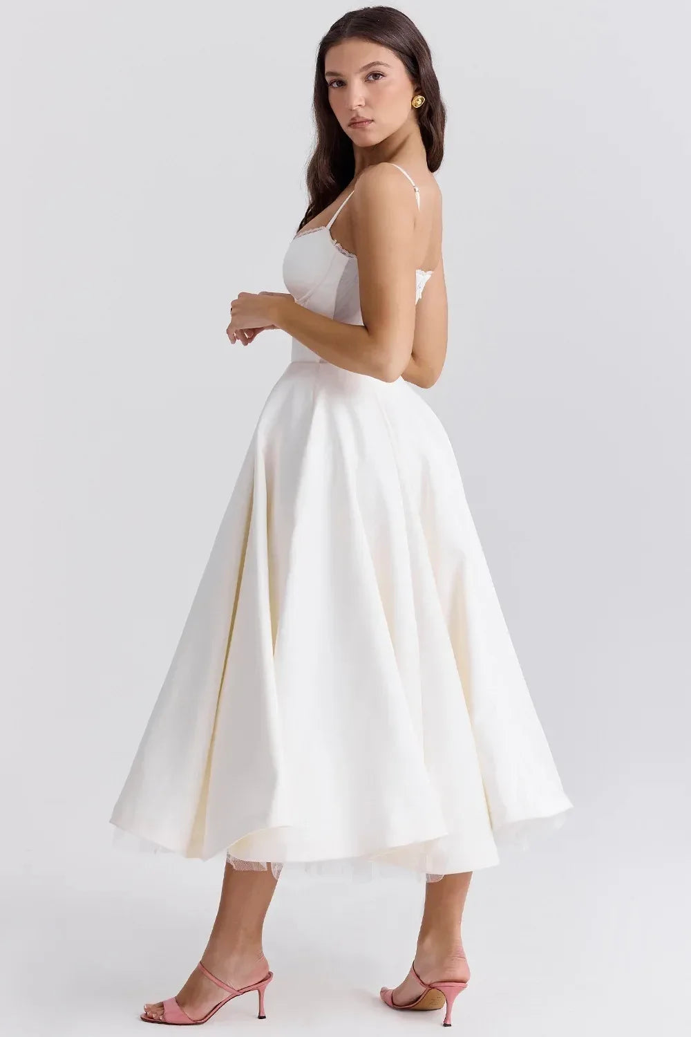 2026 Spring/summer High End Satin Strapless Heavy Industry French Waist Strap Sexy Hot Girl Medium Long Dress Women Elegant