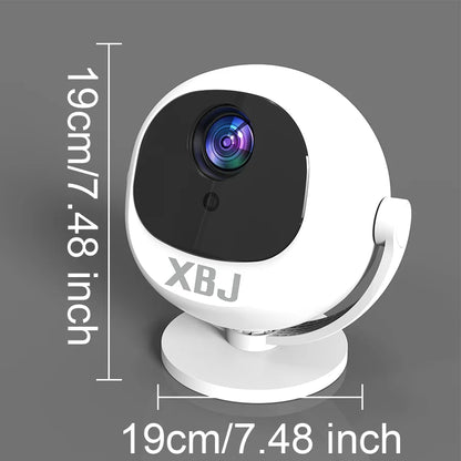 XBJ Spherical Home Theater 4K Projector, Android WiFi 6 BT 5.0 Auto Keystone 360° Rotation Portable Video Projector for Outdoor