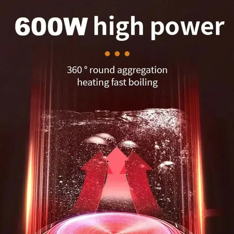 500ML Stainless Steel Portable Water Boiler Pot For Hotel Family Trip Kitchen Smart Kettle Pot Travel Electric Kettle Tea Coffee