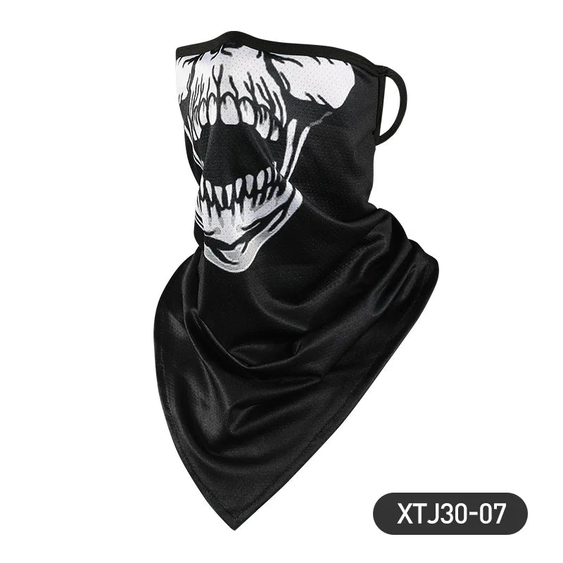Motorcycle Cycling Face Mask for Men Neck Gaiter Scarf Skull Cap Sun Protection Cover Running Balaclava Bandana with Ear Loops