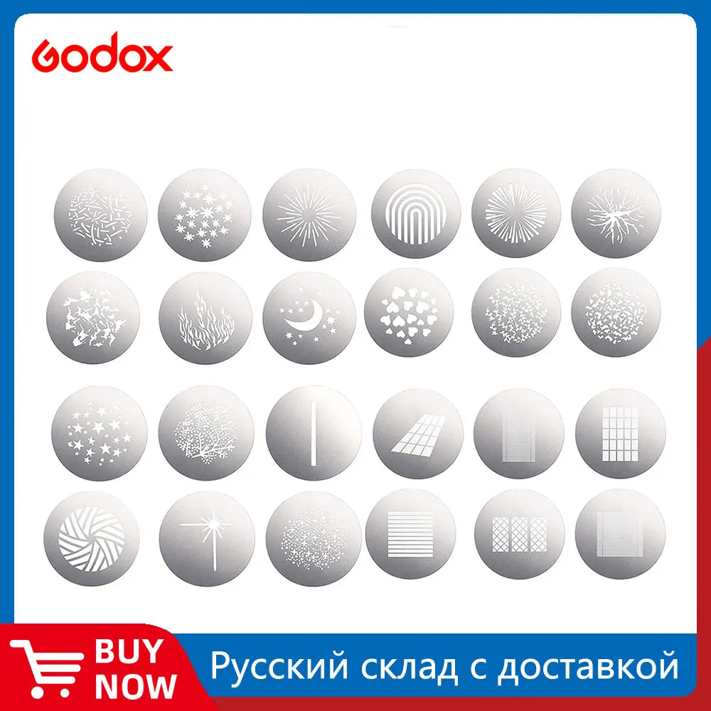 Godox SA-09 001 002 003 004 GOBO Kit for SA17+SA-P for S30 S60 SL150II VL150 VL200 VL300 SL200II Bowens Mount Light