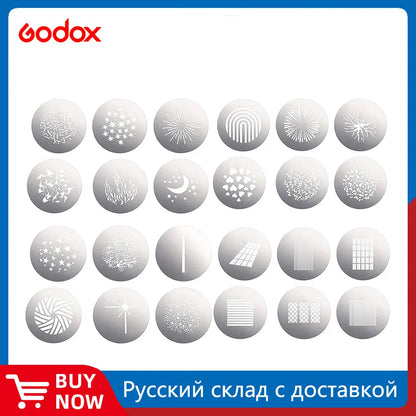 Godox SA-09 001 002 003 004 GOBO Kit for SA17+SA-P for S30 S60 SL150II VL150 VL200 VL300 SL200II Bowens Mount Light