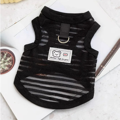 Breathable Mesh Pet Dog Vest Dog Summer Clothes Thin Cooling T Shirt Chihuahua Bichon Costume Cat Clothing Girls Puppy Shirt New