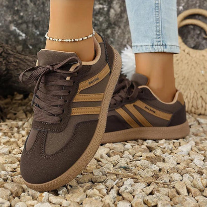 White Platform German Training Shoes Women 2026 Spring Non Slip Thick Sole Casual Sneakers Woman Lace Up Sport Shoes Flats Mujer