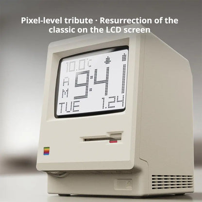Desktop Digital Clock Retro Classic Design Beige Floppy Disk Decor Tech Gadget Gift For Men Women Office Desk Novelty Ornament