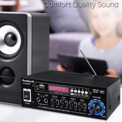 AK35/AV-660BT Audio Power Amplifiers 2 Channel Bluetooth-Compatible HIFI Sound Amplificador 110/220V Home Theater Sound System