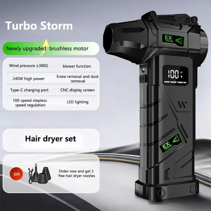 New Powerful Violent Fan 990000RPM Turbo Air Blower 380G Thrust High Speed Brushless Turbo Jet Blower With LED Lighting