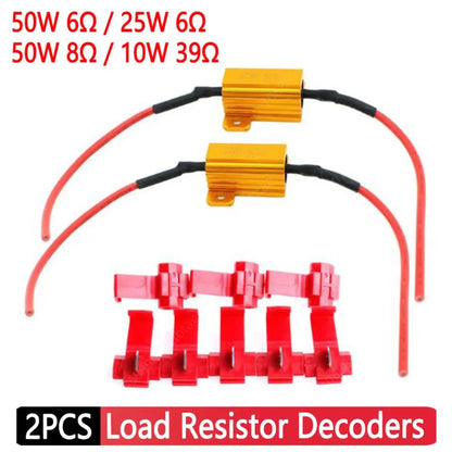 2Pcs Car LED Canbus Decoder 25W 25Ohm Load Resistors for Automobile Turn Signal Lantern License Plate Lamp Resistors Resistance