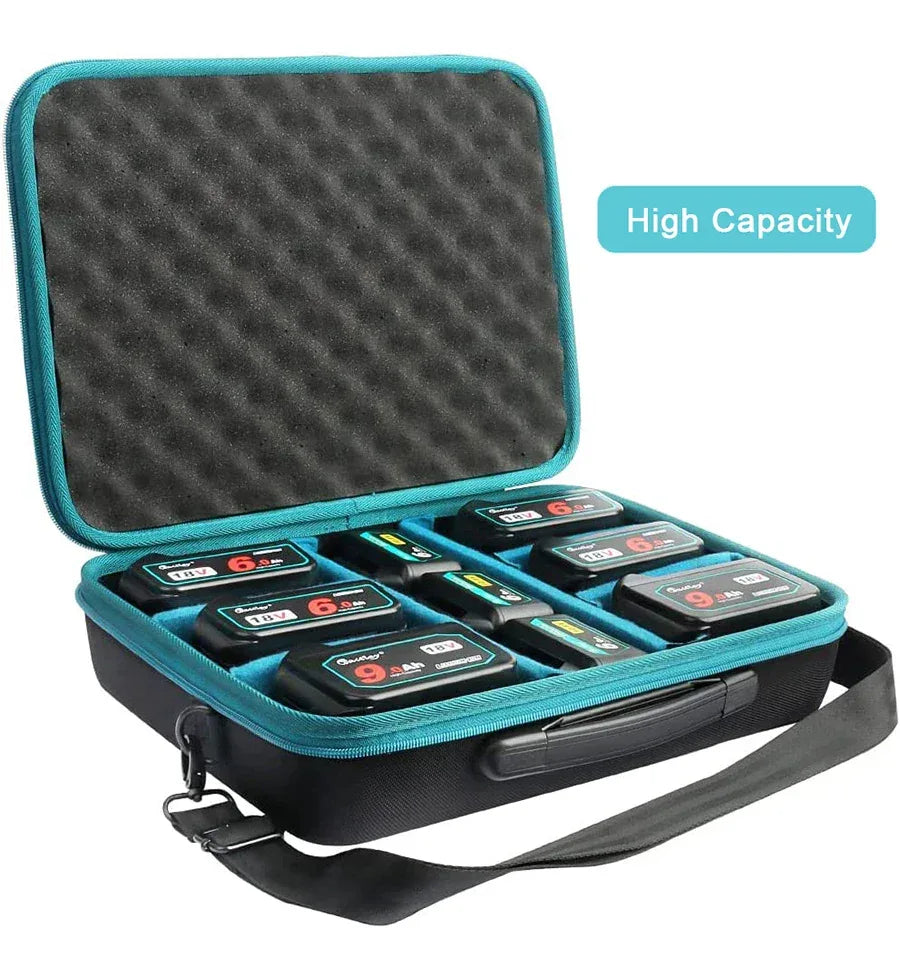 Waitley Portable Tool Battery Storage Case Waterproof accessories box For Makita ect batteries store carry, Can DIY partition