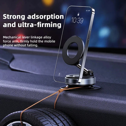 K007 Strong Magnetic Car Phone Holder Foldable Design 360° Adjustable Vacuum Mount for Car/Desk/Bathroom/Universal Use