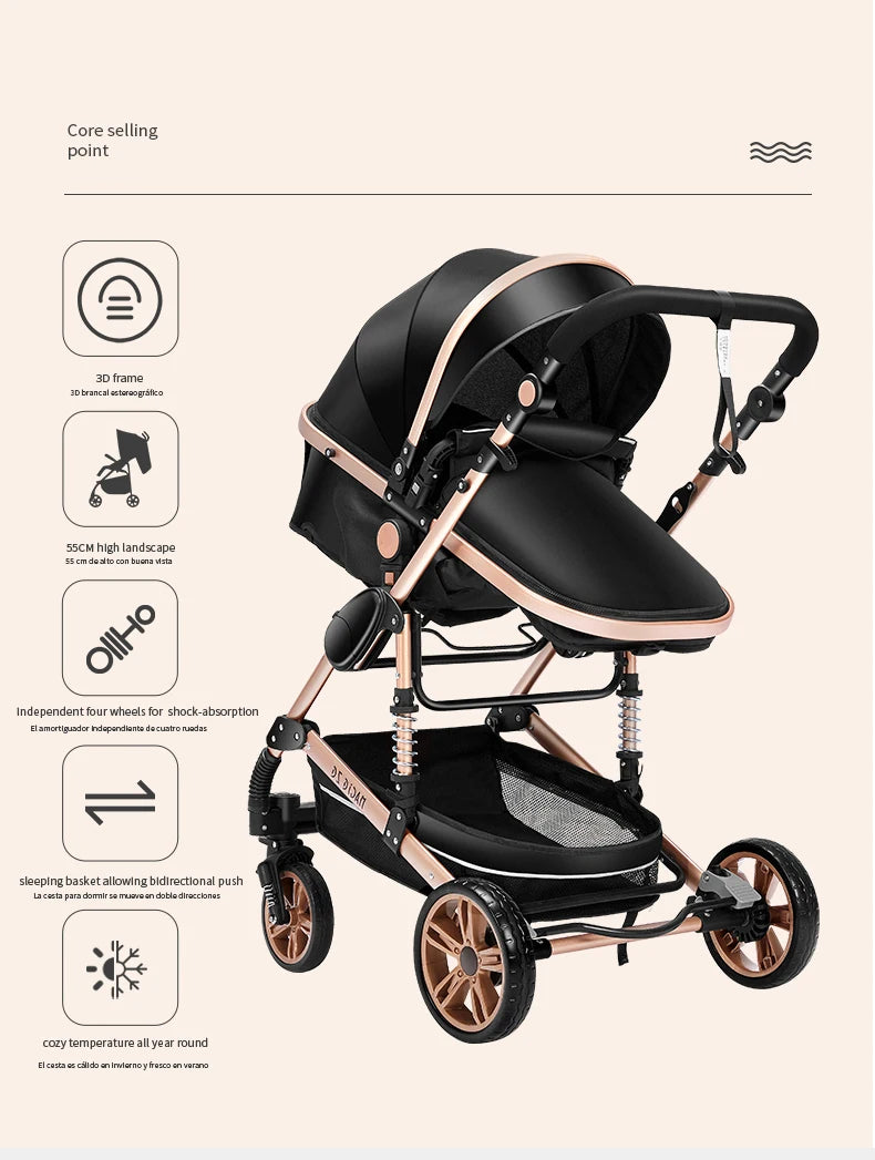 Baby Stroller 3 in 1 stroller lightweight strollers  Baby Carriage mutifunction strollers Baby newborn stroller mother kids