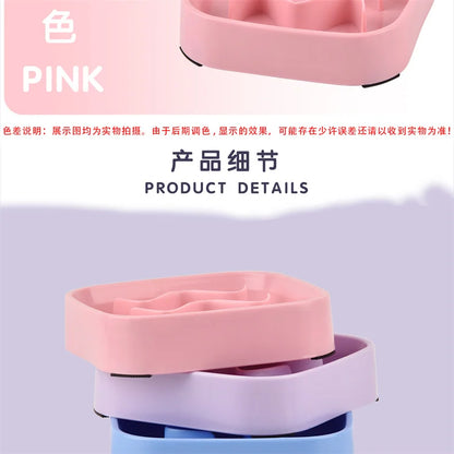 Pet Supplies Color Slow Feeder Cat Bowl Anti-choking Plastic Dog Puzzle Food Bowl, Dog Water Basin For Anxiety Relief