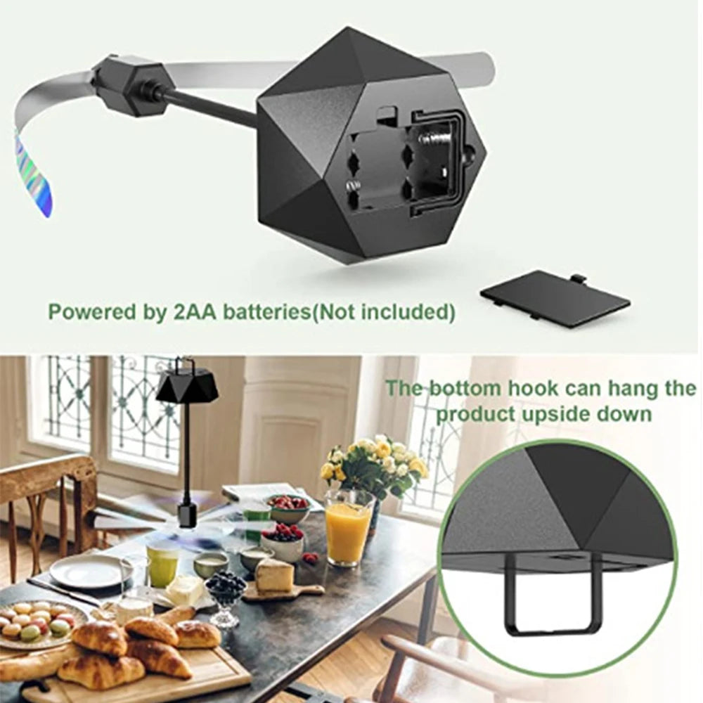 Retractable Fly Repellent Fan - USB Rechargeable Battery Powered, Outdoor Party Bug Deterrent Device
