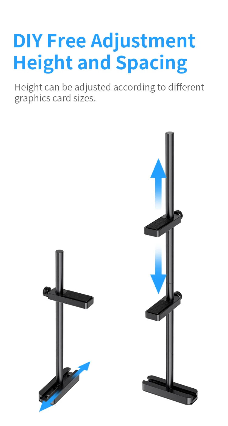 TEUCER VC4 Aluminum Alloy Graphics Video Stand 280mm GPU Support Anodic Oxidation Sandblasting Video Card Bracket PC Accessories