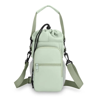 Universal Portable Water Bottle Bag Waterproof with Phone Pocket Insulated Cup Protective Cover Adjustable Strap Creative