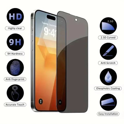1-5Pcs Full Cover Privacy Screen Protector For iPhone 16 15 13 11 14Pro Max Anti Spy Tempered Glass For iPhone X XS Max XR by PDG ibma