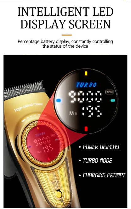 Kemei 1691  Professional Barber Cutting Machines  Rotation Speed Adjustment LED Display Men's Hair Clipper Trimmer