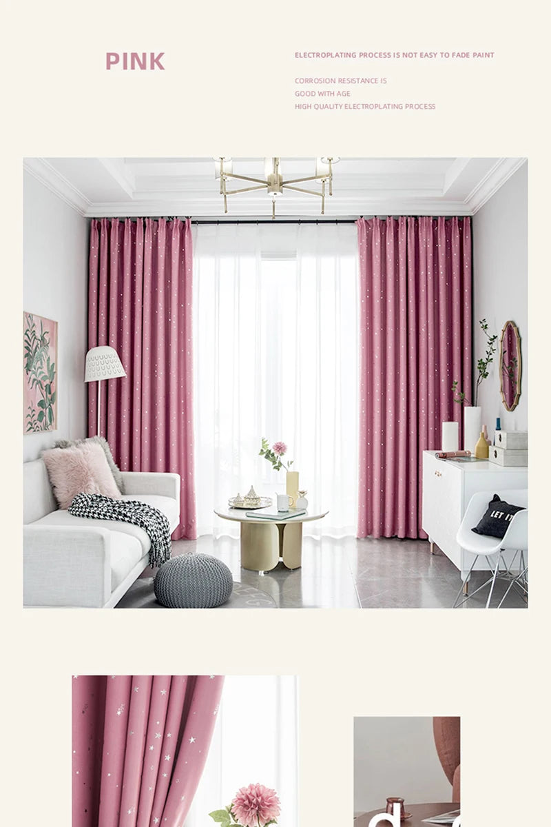 Home Children's Room Blackout Curtain Bedroom Soundproof Drapes Large Area Balcony Bay Window Curtains Modern Living Room Drape