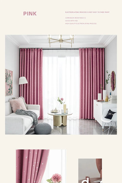 Home Children's Room Blackout Curtain Bedroom Soundproof Drapes Large Area Balcony Bay Window Curtains Modern Living Room Drape