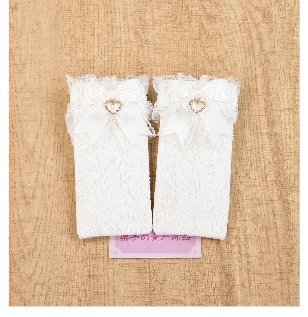 JK Lolita Lace Stockings Bow Knot Sweet Socks Female Long Stocking Teen Uniform Calf Socks Student Cute JK Socks