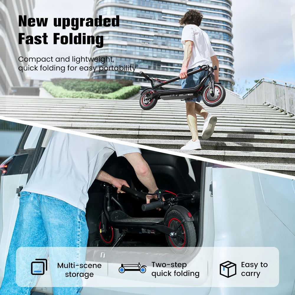 W6 Electric Scooter 10 Inch 500W Motor 36V 10.5Ah Battery 35km/h Max Speed Foldable E-Scooter With APP Dual Brakes Scooters