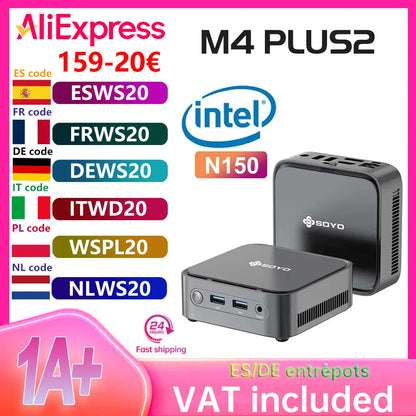SOYO M4 PLUS2 Mini PC Intel Alder Lake N150 Windows 11 Pro Mini PC 16GB DDR4  512GB PCIe M.2 SSD WiFi 5 BT4.2 Desktop Computer