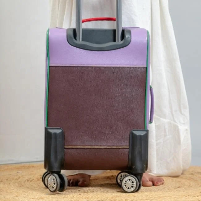 Buy Genuine Leather Multicolor Luggage Trolley With Adjustable Handle Factory Manufacturing Custom Size Available Trendy Product