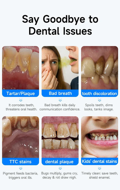 Ultrasonic Electric Dental Scaler High Frequency Vibrating Teeth Cleaner Plaque Calculus Tartar Stains Remover 5 modes with LED