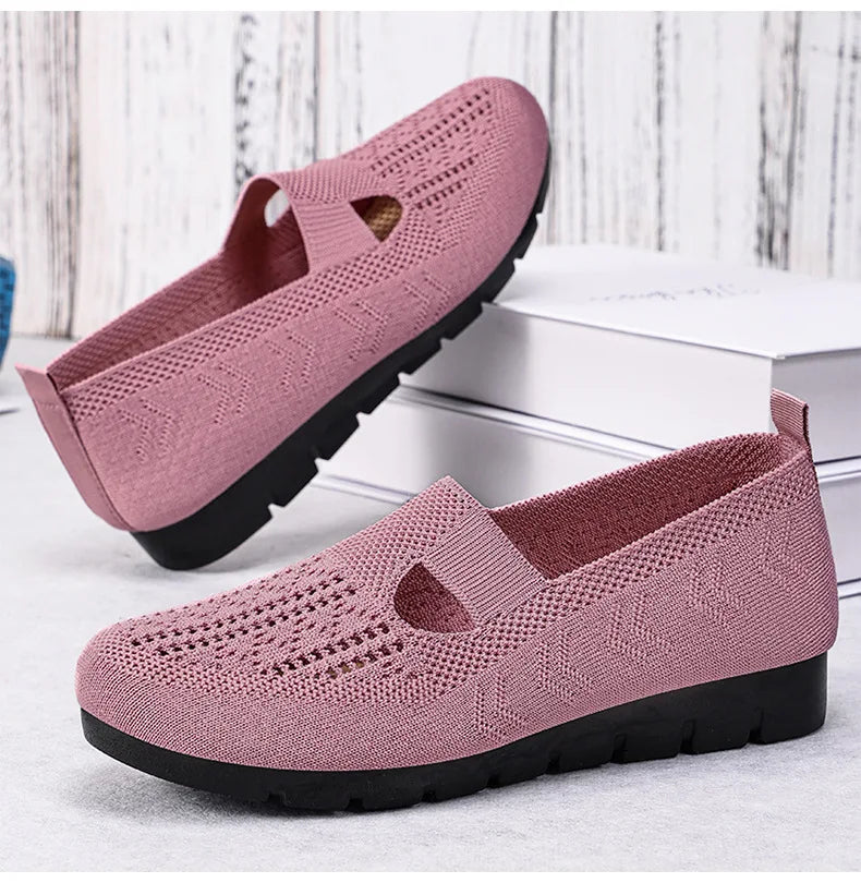 Women's Summer Shoes Breathable Flat with A Casual Women's Sneakers Comfortable Soft Sole Large Size 36-43 Cheap Shoes Clearance