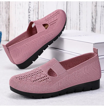 Women's Summer Shoes Breathable Flat with A Casual Women's Sneakers Comfortable Soft Sole Large Size 36-43 Cheap Shoes Clearance