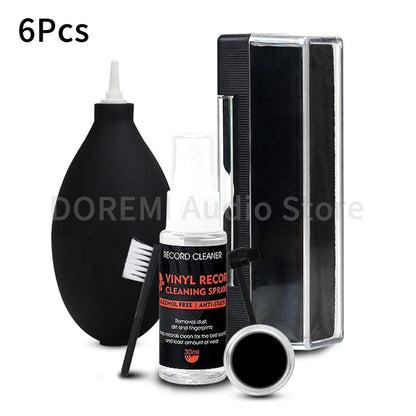6 Pcs Anti Static LP Vinyl Record Cleaner Dust Remover Brush Turntable Cleaning Solution Stylus Cleaning Gel Player Cleaning Kit