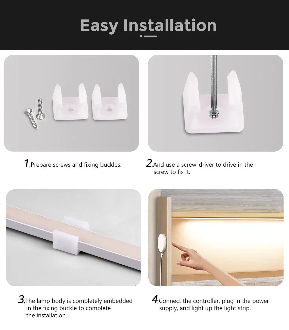 DC5V USB Touch Sensor Dimmable and Hand Sweep Switch COB Light LED Strip Neon Silica Gel Tape Waterproof Backlight DIY Home