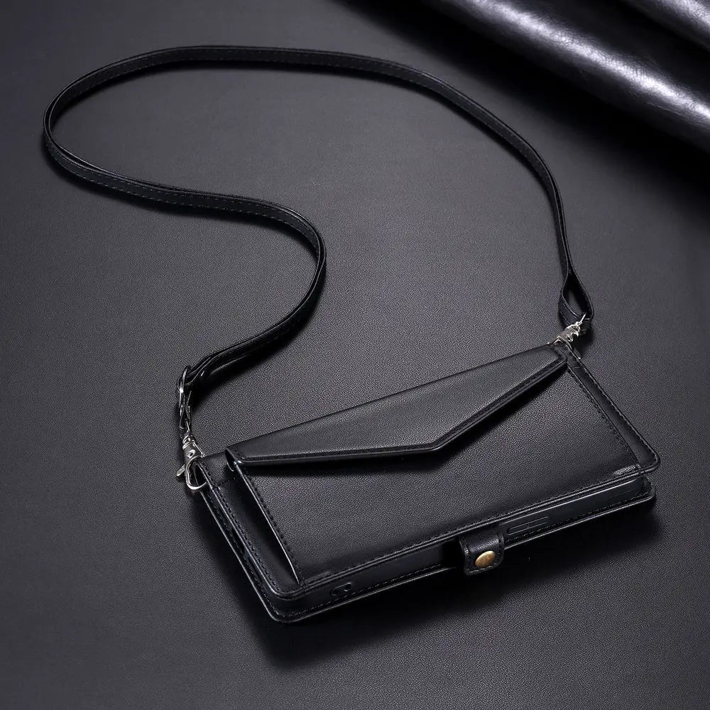 Coque Xiaomi 14 13 12 11 10 - Flip Wallet avec Porte-Carte et Lanière