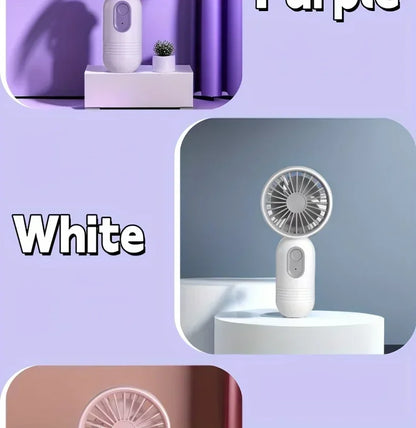 XIAOTREE Portable Fan USB Rechargeable 3-speed Handheld Fan for Men and Women Suitable for Office Outdoor Travel and Camping