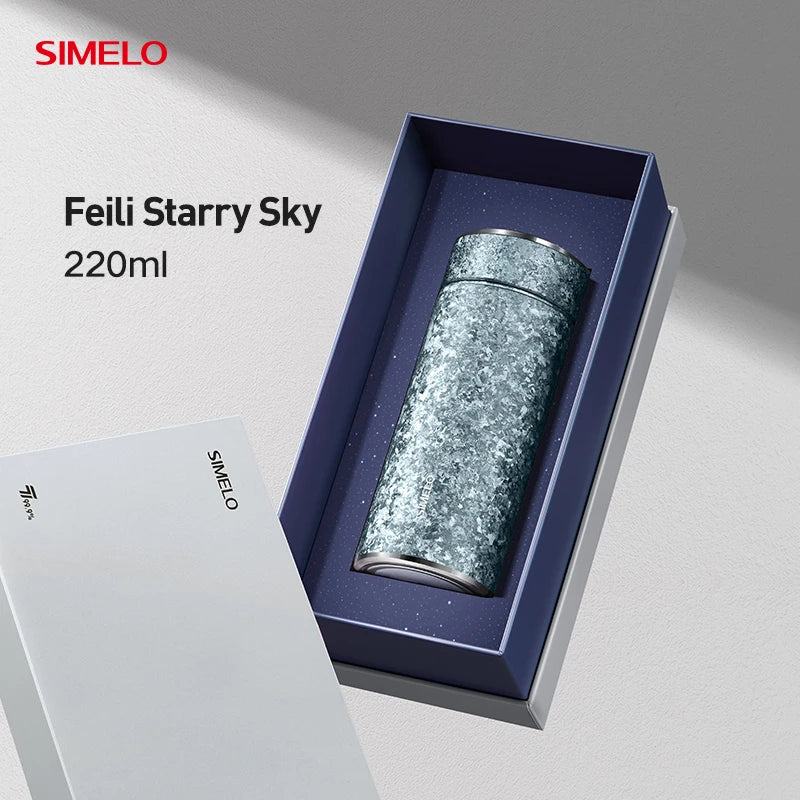 SIMELO Pure Titanium Insulated Cup Large Capacity Portable Water Bottle Business Gift Box Accompanying Mug for Travel Outdoor