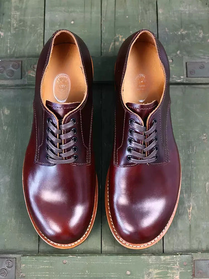Durable Goodyear Edge Motorcycle Durable Traditional Boots Retro Oil Leather Red Punk Men's Cowhide Low Top Shoes