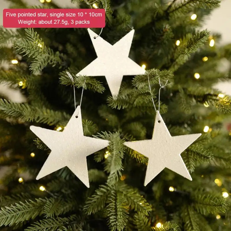 3Pcs Xmas Tree Pendants Snowflake Angel Deer Hanging Ornaments Christmas Decorations For Home Kids Toy New Year Party Decor