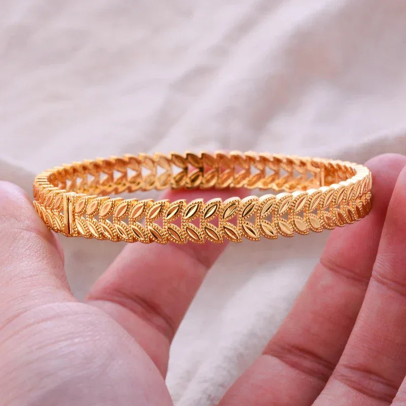 Gold Plated Italian Luxury Bracelet for Men Women,Wedding Fashion Bangles Party Valentine's Day Gift