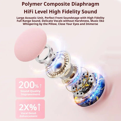 Bluetooth Speaker Under Pillow For Sleep Portable Ultra Slim White Noise Sleep Audio Air Bone Conduction Home Relax Rechargeable